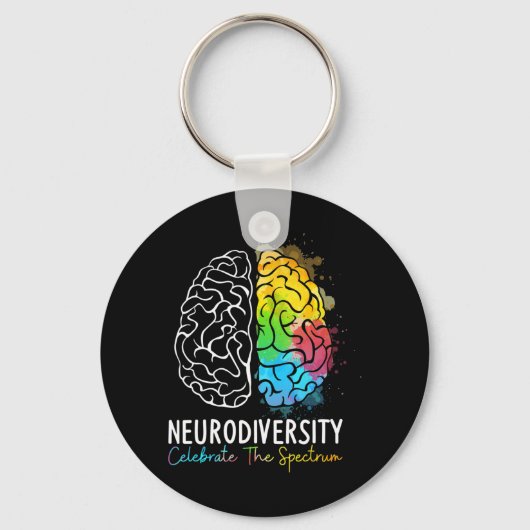 Autisme neurodiversity Spectrum ASD ADHD Rainbow B Sleutelhanger (Voorkant)