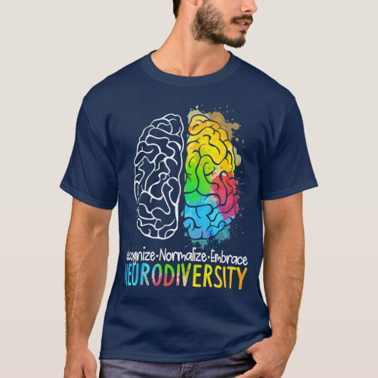 Autisme neurodiversity Spectrum ASD ADHD Rainbow T-shirt (Voorkant)