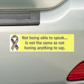 Autisme: "Niet spreken" Bumpersticker (Op auto)