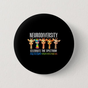 Autisme omarmen neurodiversiteit vieren het spook ronde button 5,7 cm