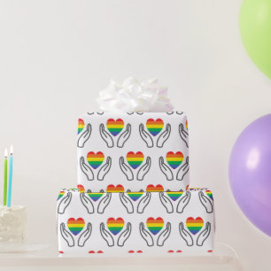 Autisme Ondersteunende Handen Kleurrijke Regenboog Cadeaupapier