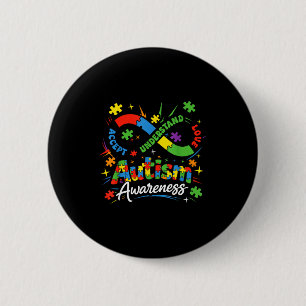 Autisme oneindigheid neurodiversiteit accepteer be ronde button 5,7 cm