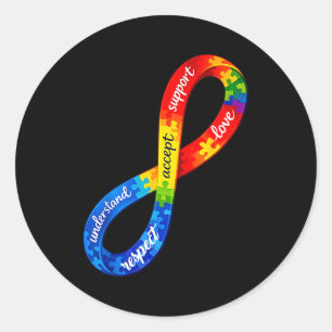 Autisme oneindigheidslint ontwerp een neurodiversi ronde sticker