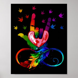 Autisme Oneindigheidssymbool Asl Hand Gebarentaal Poster