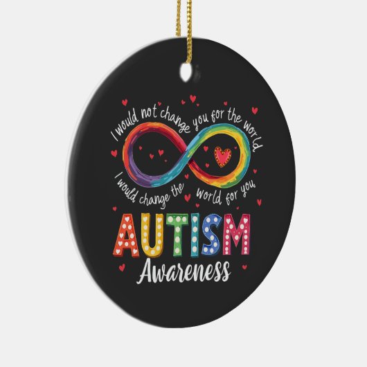 Autisme Oneindigheidssymbool Autisme Bewustzijn Ma Keramisch Ornament (Rechts)