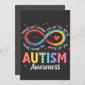 Autisme Oneindigheidssymbool Autisme Bewustzijn Ma Save The Date (Voorkant / Achterkant)