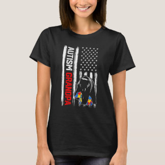 autisme opa Beer Amerikaanse vlag Awarenes T-shirt
