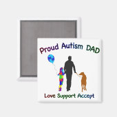 Autisme Pap met hond Magneet (Voorkant / Achterkant)