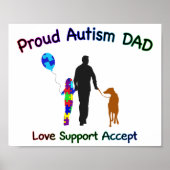 Autisme Pap met hond Poster (Voorkant)