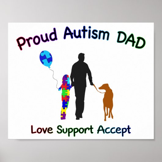 Autisme Pap met hond Poster (Voorkant)