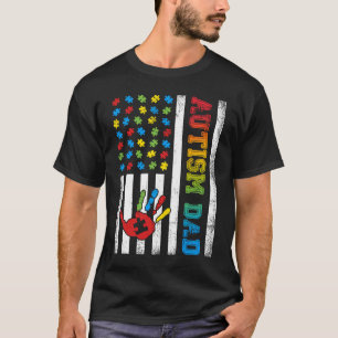 Autisme Papa Amerikaanse Vlag Autisme Bewustzijn T-shirt
