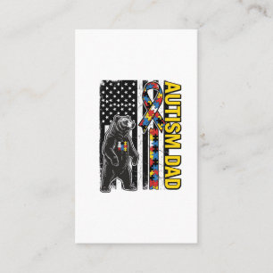 Autisme Papa Beer Vlag Bewustzijnsshirt Ontwerp_1 Visitekaartje