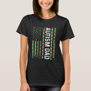 Autisme Papa Bewustzijn Amerikaanse Vlag USA Maand T-shirt