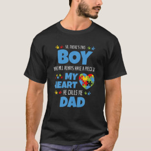 Autisme Papa heeft mijn hart Autististische zoon T-shirt