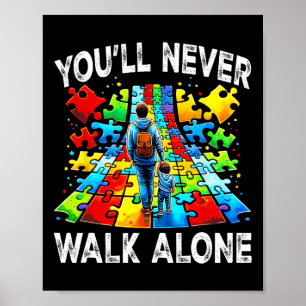 Autisme papa ondersteunt alleen Puzzle Je zal nooi Poster