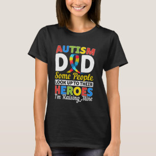 Autisme Papa Opvoeden Mijn Held Zoon Dochter Bewus T-shirt