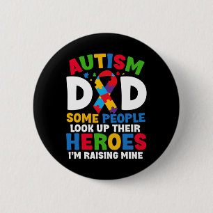 Autisme papa puzzel lint trotse zoon held autisme ronde button 5,7 cm