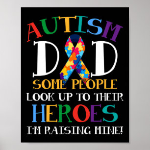 Autisme papa Puzzle Ribbon zoon is mijn Hero Autis Poster