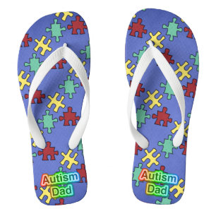 Autisme Papa uniseks volwassene Flip Flops, brede Teenslippers