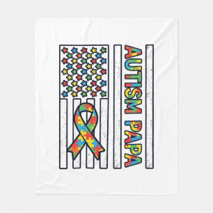Autisme Papa Vlag Lint Puzzelstuk Shirt Ontwerp_ Fleece Deken