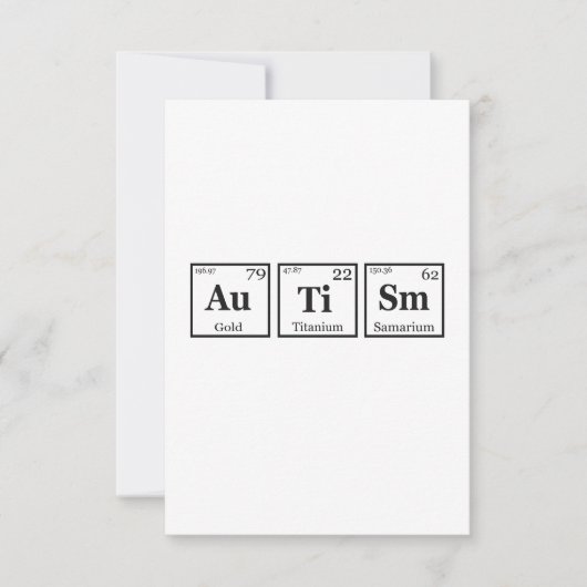 Autisme Periodic Table Element Autisme Awareness Bedankkaart (Voorkant)