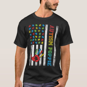 Autisme Poppie Amerikaanse Vlag Autisme Bewustzijn T-shirt