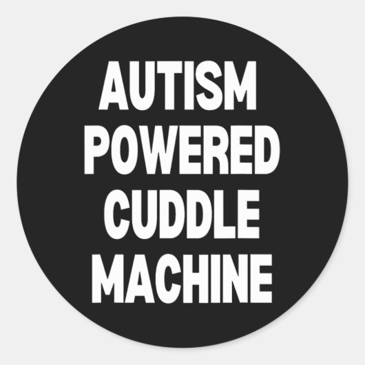 Autisme Powered Cuddle Machine Ronde Sticker (Voorkant)