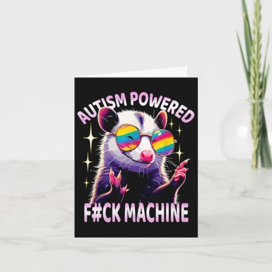 Autisme Powered F#ck Machine Grappig Meme Opossum  Kaart (Voorkant)