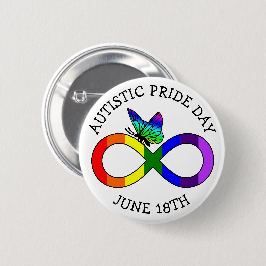 Autisme Pride Day 18 juni Button (Voorkant /achterkant)