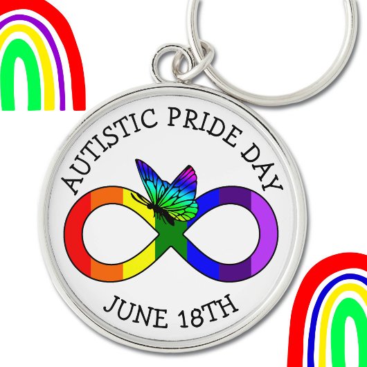Autisme Pride Day 18 juni Button Sleutelhanger