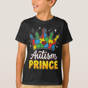 Autisme Prins ASD-bewustzijnspuzzel Kroon Jongens T-shirt