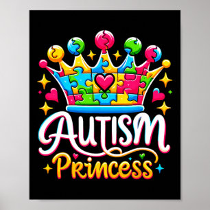 Autisme Prinses Autisme Bewustzijn Koningin Meisje Poster