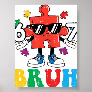 Autisme Puzzel 6 7 Hand Bru Poster