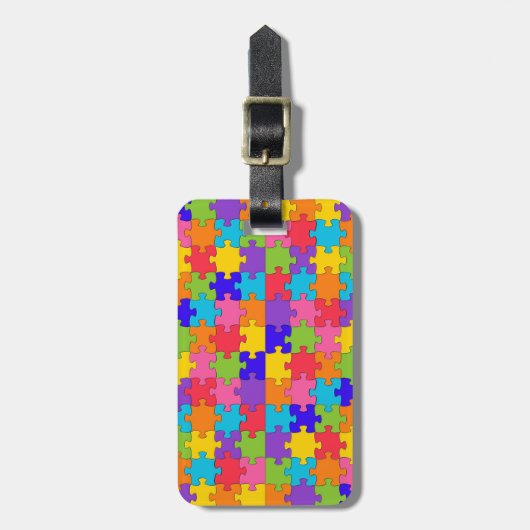 autisme puzzel bagagelabel (Voorkant verticaal)
