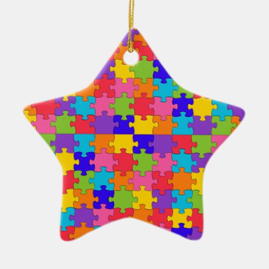 autisme puzzel keramisch ornament (Voorkant)