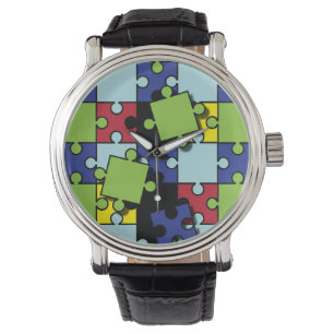 Autisme puzzelstukjes horloge