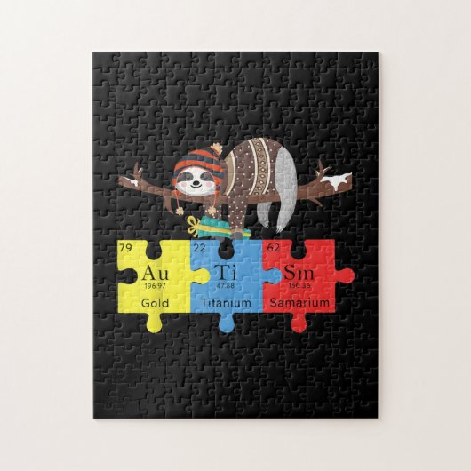 Autisme Puzzle Chemistry Sloth Autism Awareness Legpuzzel (Verticaal)