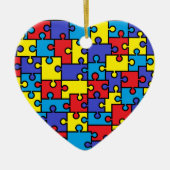 Autisme Puzzle Coeur ornement de Noël (Devant)