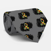 Autisme puzzle lint 1.1 met krabbelen stropdas (Opgerold)