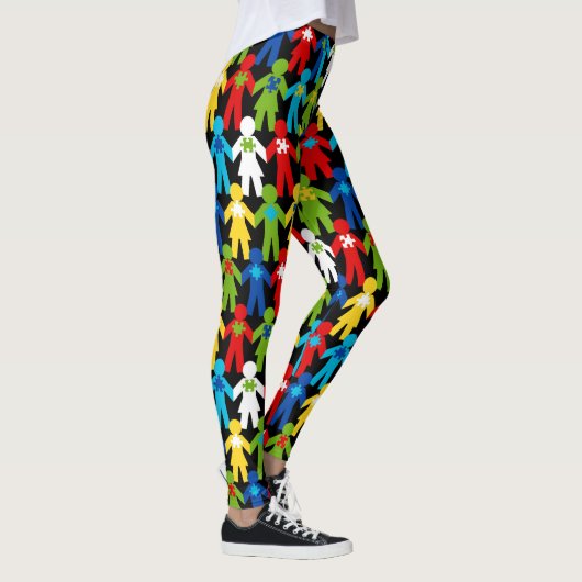 Autisme Puzzle Piece People Awareness Support Cute Leggings (Rechts)