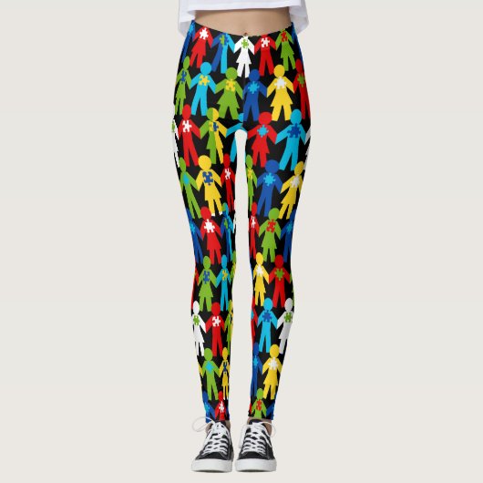 Autisme Puzzle Piece People Awareness Support Cute Leggings (Voorkant)