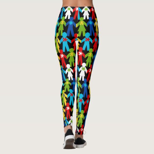 Autisme Puzzle Piece People Awareness Support Cute Leggings (Achterkant)