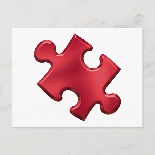 Autisme Puzzle Piece Red Briefkaart (Voorkant)