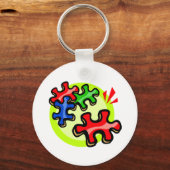 Autisme puzzle Piece Sleutelhanger (Voorkant)