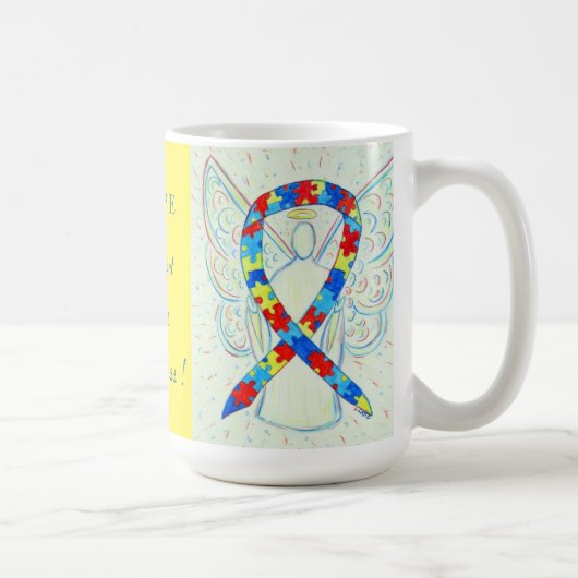 Autisme Puzzle Sensibilisation Ruban Angel Mug (Droite)