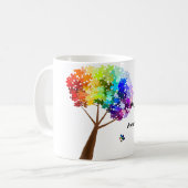 Autisme Rainbow Puzzle Tree Koffiemok (Voorkant links)