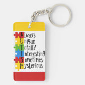 Autisme Rechthoek (dubbelzijdig) Sleutelhanger (achterkant)