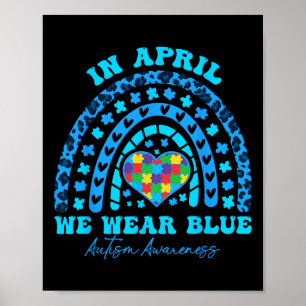 Autisme Regenboog In April dragen we Blauwe Autism Poster