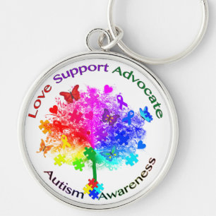 Autisme regenboogboom sleutelhanger