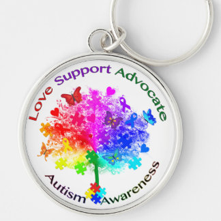 Autisme regenboogboom sleutelhanger